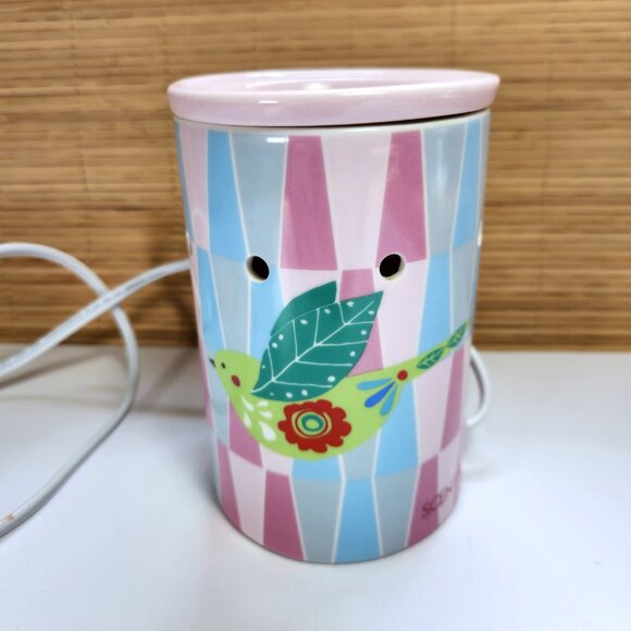 Scentsy Wax Warmer Pretty Bird Retired 2017 Full Size with Bulb Clean - Picture 7 of 14